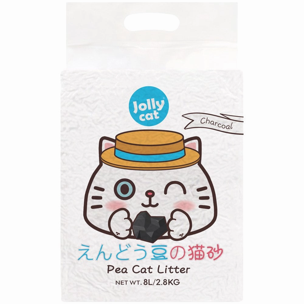 Jollycat Charcoal Clumping Pea Cat Litter 8L clumping cat litter,natural cat litter,dust free cat litter