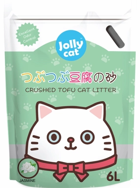 Jollycat Crushed Tofu Jasmine Cat Litter 6L clumping cat litter,natural cat litter,dust free cat litter