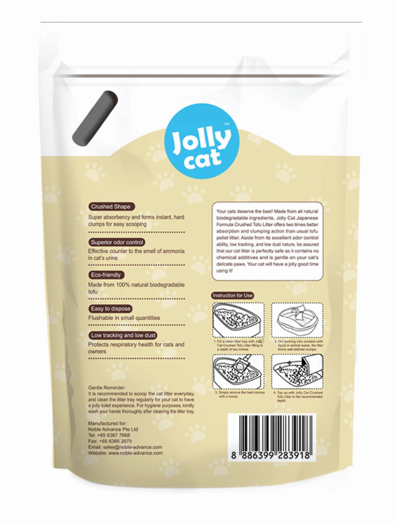 Jollycat Crushed Tofu Original Cat Litter 6L
