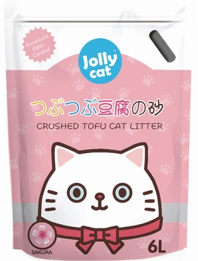 Jollycat Crushed Tofu Sakura Cat Litter 6L clumping cat litter,natural cat litter,dust free cat litter