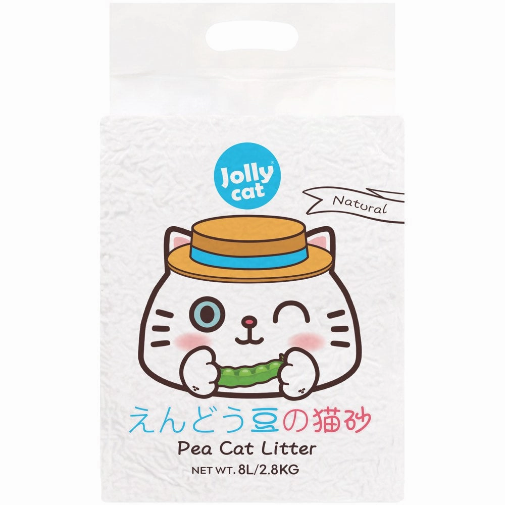 Jollycat Natural Unscented Clumping Pea Cat Litter 8L clumping cat litter,natural cat litter,dust free cat litter