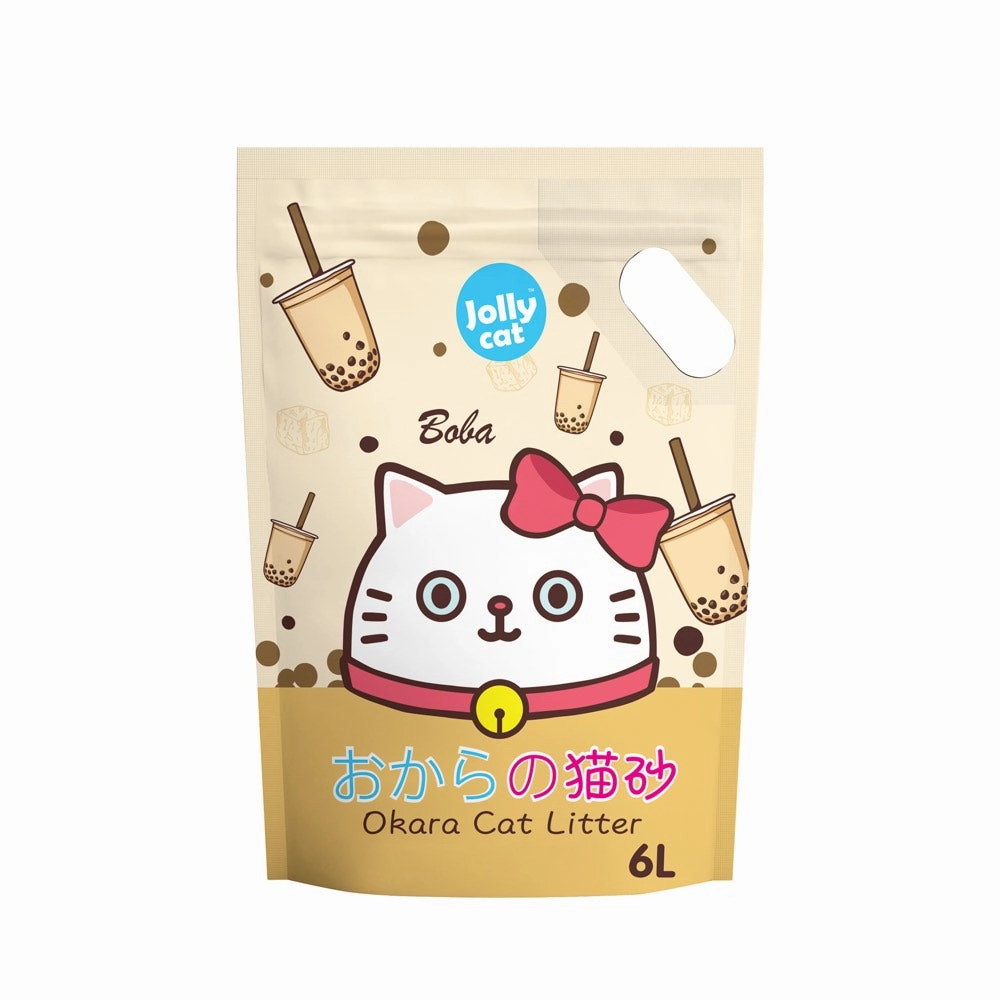 Jollycat Okara Tofu Cat Litter Boba 6L clumping cat litter,natural cat litter,dust free cat litter