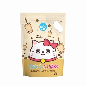 Jollycat Okara Tofu Cat Litter Boba 6L clumping cat litter,natural cat litter,dust free cat litter