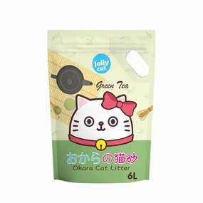 Jollycat Okara Tofu Cat Litter Green Tea 6L clumping cat litter,natural cat litter,dust free cat litter