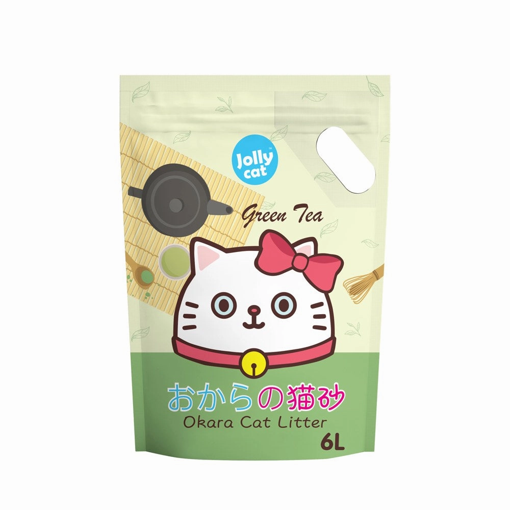 Jollycat Okara Tofu Cat Litter Green Tea 6L clumping cat litter,natural cat litter,dust free cat litter