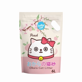 Jollycat Okara Tofu Cat Litter Peach 6L clumping cat litter,natural cat litter,dust free cat litter