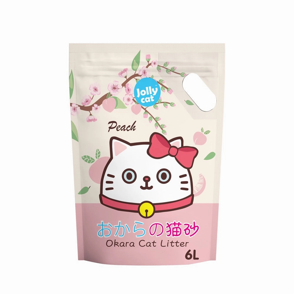 Jollycat Okara Tofu Cat Litter Peach 6L clumping cat litter,natural cat litter,dust free cat litter
