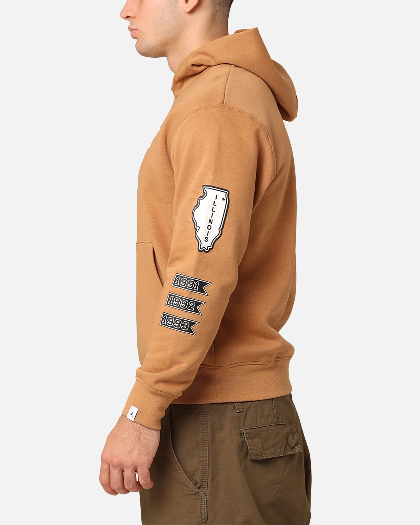 Jordan Essentials Fleece Pullover Hoodie Dark Brown/White