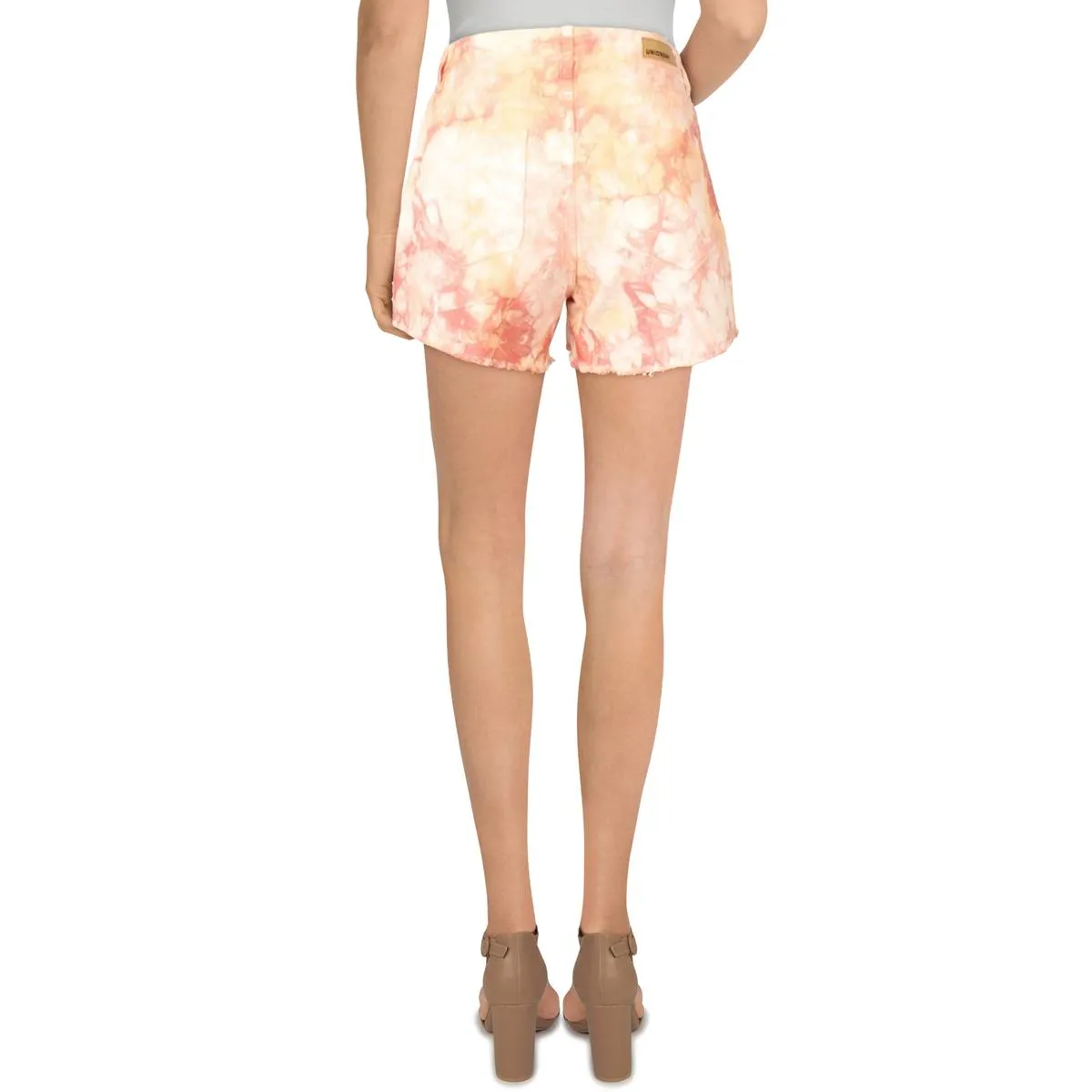 Juniors Callie Womens Tie-Dye High Rise Cutoff Shorts