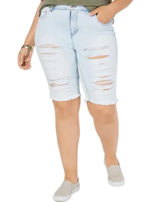 Juniors Womens Plus Denim Bermuda Shorts