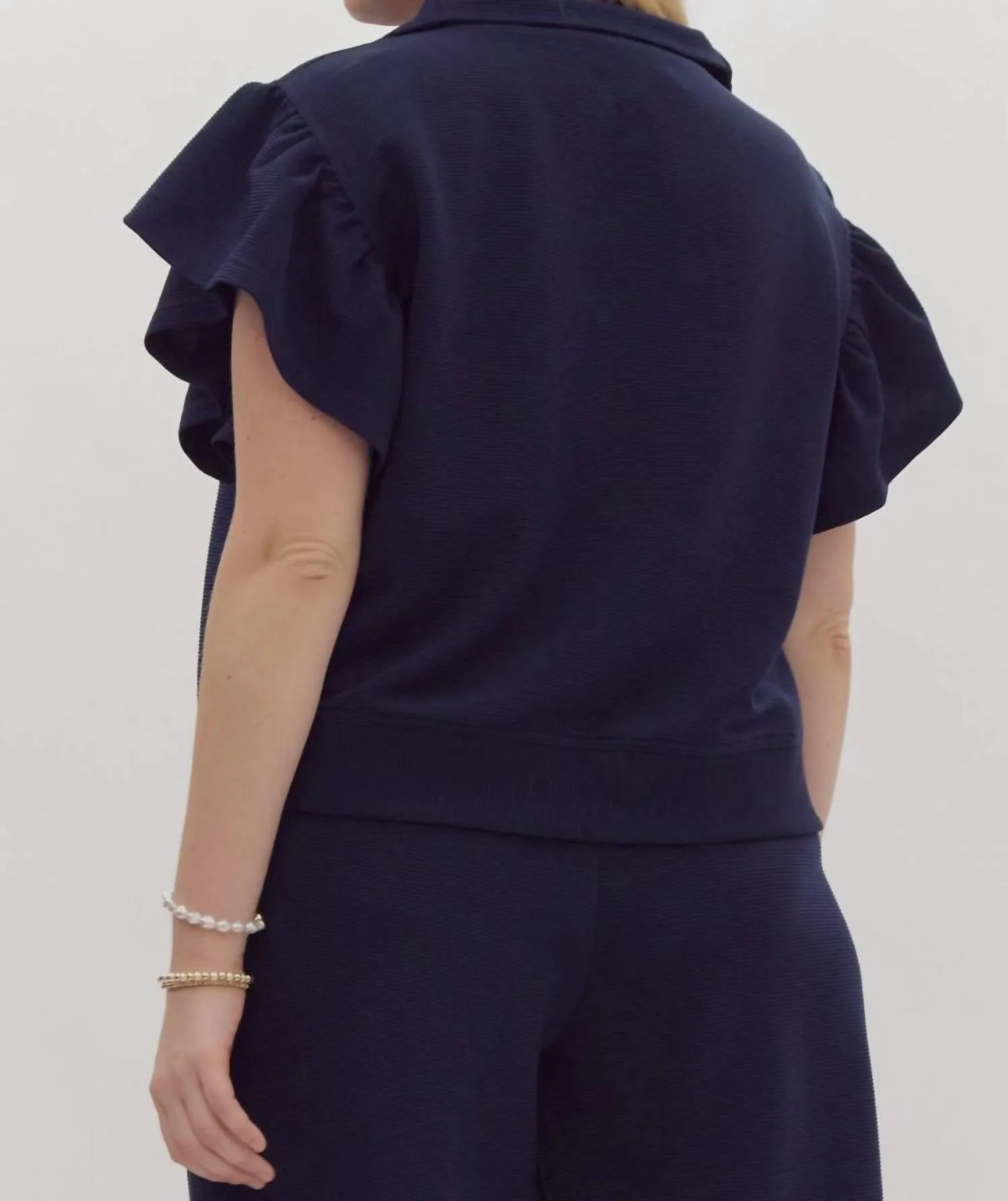 Just Admit It Pant Set In Navy Blue