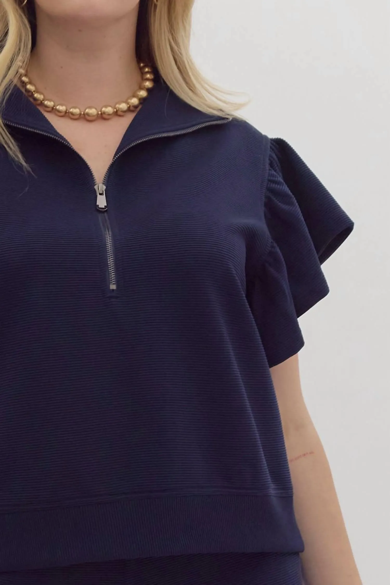 Just Admit It Pant Set In Navy Blue