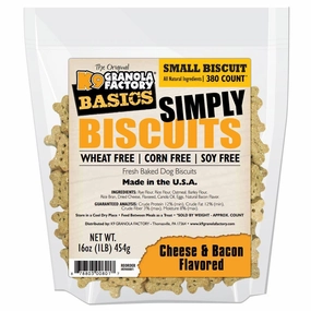 K9 Granola Factory Simply Biscuits - CHEESE & BACON Small 16oz Bag dog biscuit treats,crunchy dog snacks,dog cookies