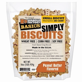 K9 Granola Factory Simply Biscuits - PB Medium 16oz Bag dog biscuit treats,crunchy dog snacks,dog cookies