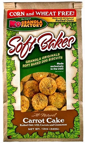 K9 Granola Factory Soft Bakes - Carrot Cake 12oz Bag dog biscuit treats,crunchy dog snacks,dog cookies