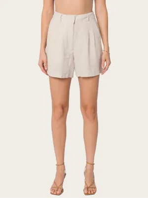 Kaia Linen Shorts In Beige