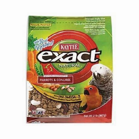 Kaytee Exact - Natural Veggie for Parrots and Conures 2lb bird seed mix,small bird food,parakeet pellets