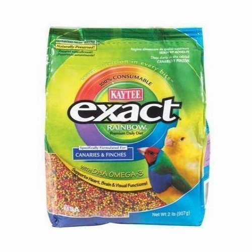 Kaytee Exact - Rainbow Premium for Canaries & Finches 2lb bird seed mix,small bird food,parakeet pellets