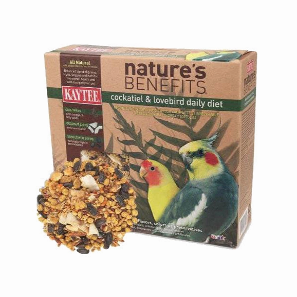 Kaytee Nature's Benefits - Cockatiel & Lovebird 3.25lb bird seed mix,small bird food,parakeet pellets