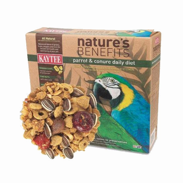 Kaytee Nature's Benefits - Parrot and Conure 3.25lb bird seed mix,small bird food,parakeet pellets