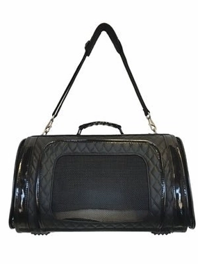 Kelle - Black Quilted Pet Carrier treat storage jar,dog treat container,pet snack jar