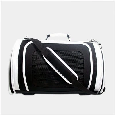 Kelle Carrier- Black & White dog travel crate,airline approved dog carrier,dog transport bag