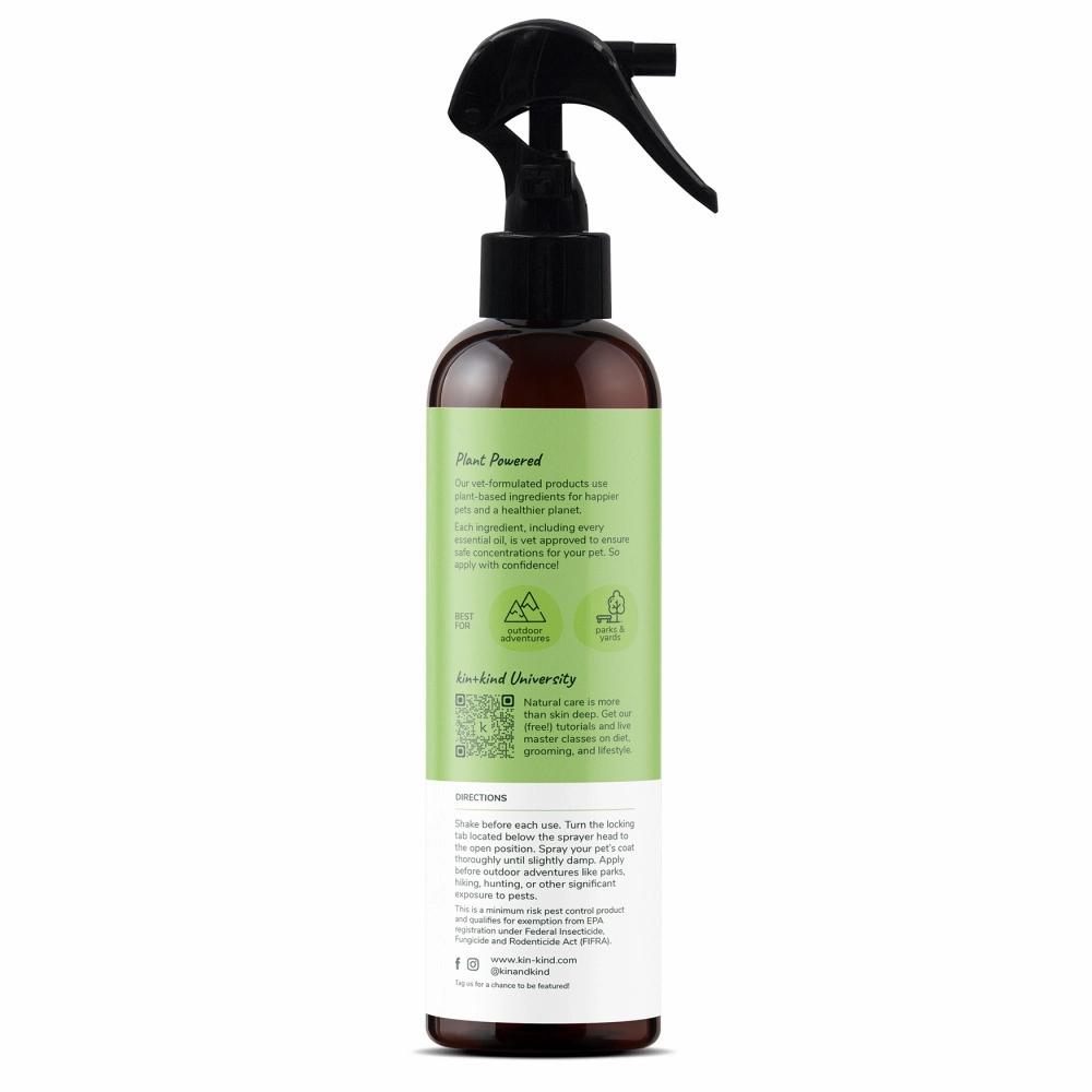 kin kind Flea & Tick Prevent! Plant Powered Dog & Cat Protect Lemongrass Spray