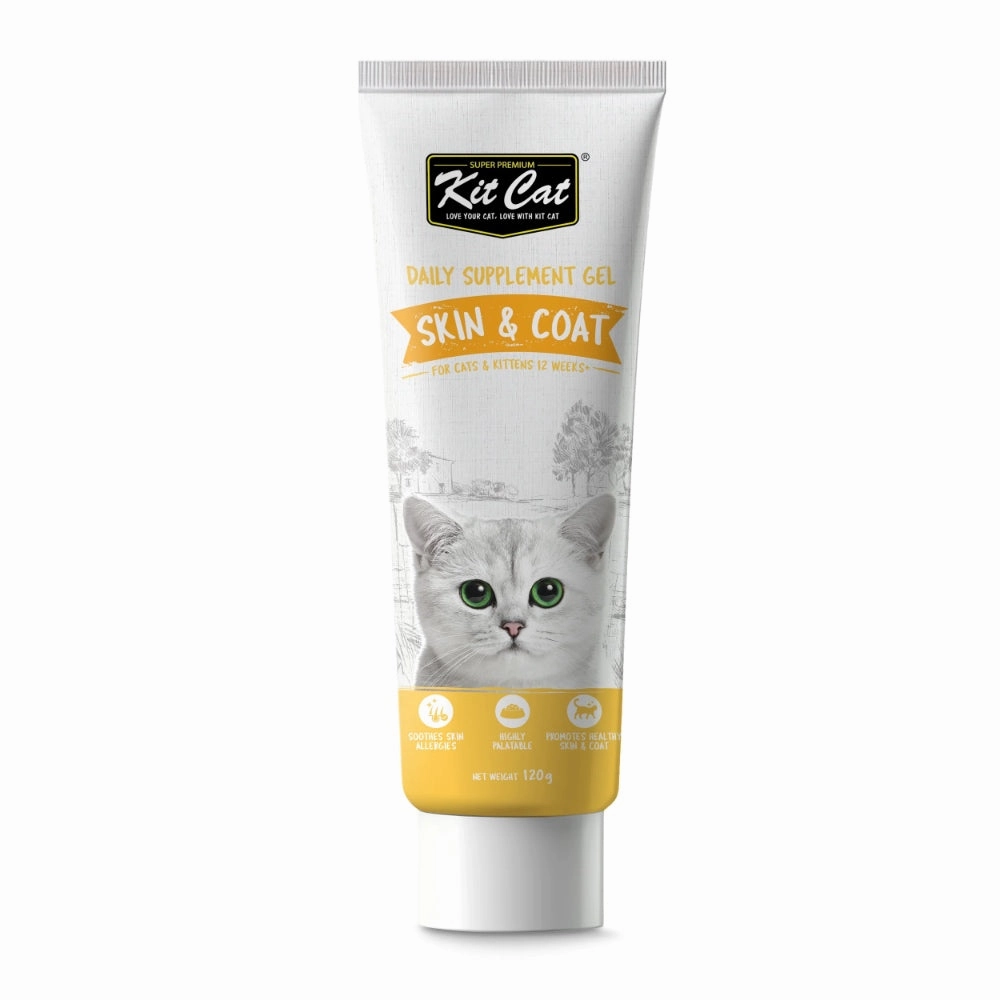 Kit Cat Skin & Coat Daily Nutritional Supplement Gel For Cats 120g small pet habitat,pet cage accessories,small animal home