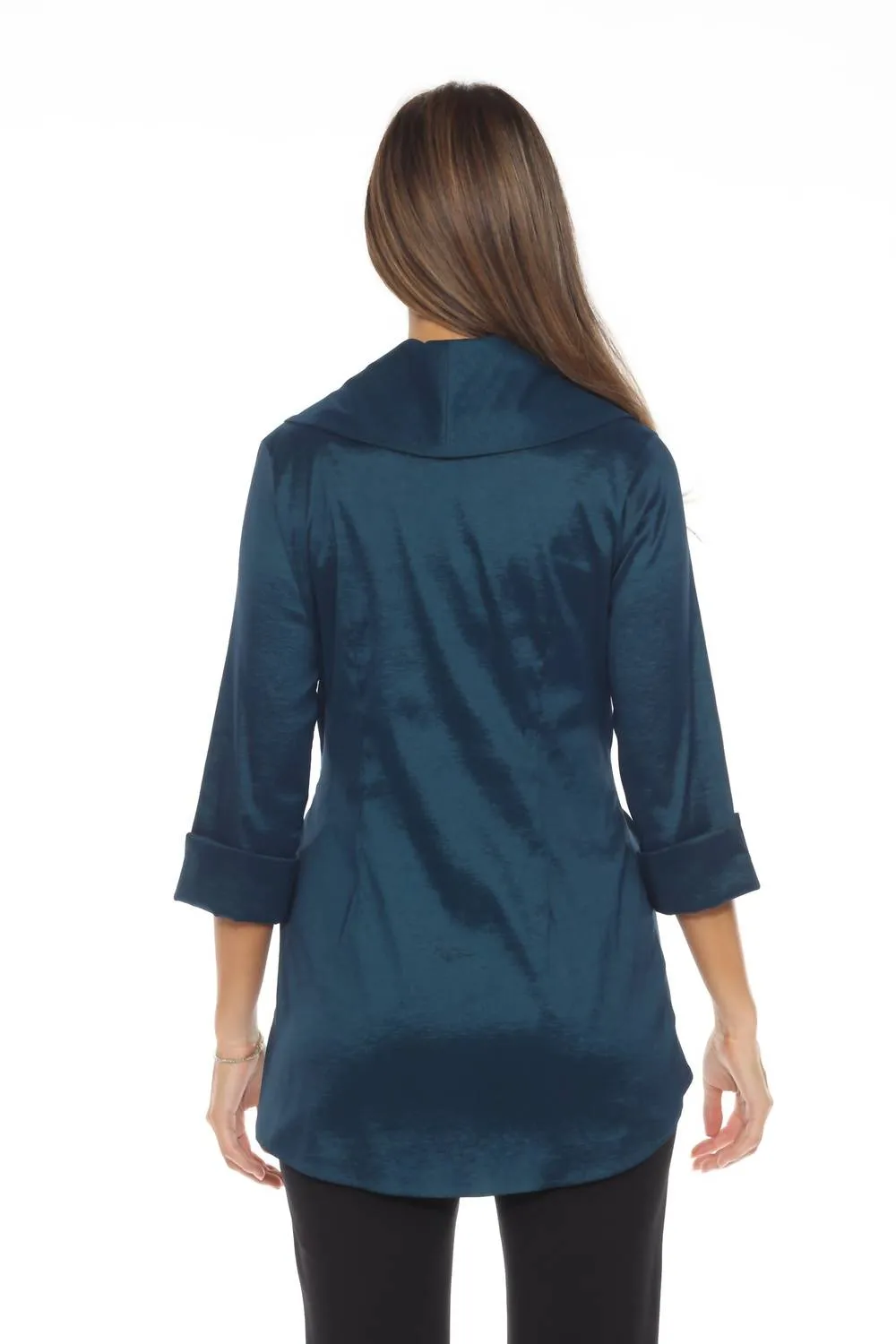 Knot Front Taffeta Cover-Up Jacket In Twilight