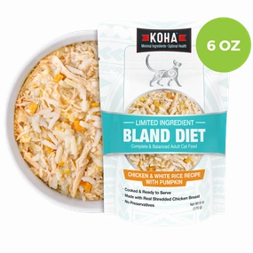 KOHA Wet Cat Food Bland Diet Chicken & Rice 6oz pouch grain free wet cat food,senior cat wet food,cat pt