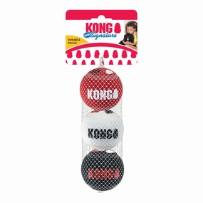 KONG - Signature Sports Balls (Medium) (3pk) squeaky dog toy,plush dog toy,soft chew toy