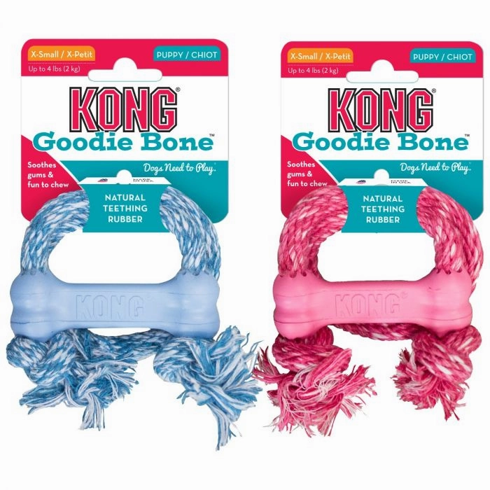 Kong Puppy Goodie Bone w/ Rope durable dog toy,rope chew toy,interactive dog toy