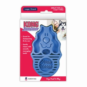 Kong Zoomgroom Dog Brush (Boysenberry Blue) pet grooming brush,pet comb,detangling brush for pets