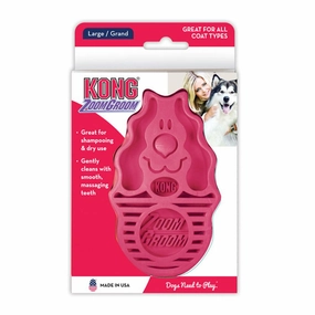 Kong Zoomgroom Dog Brush (Raspberry) pet grooming brush,pet comb,detangling brush for pets
