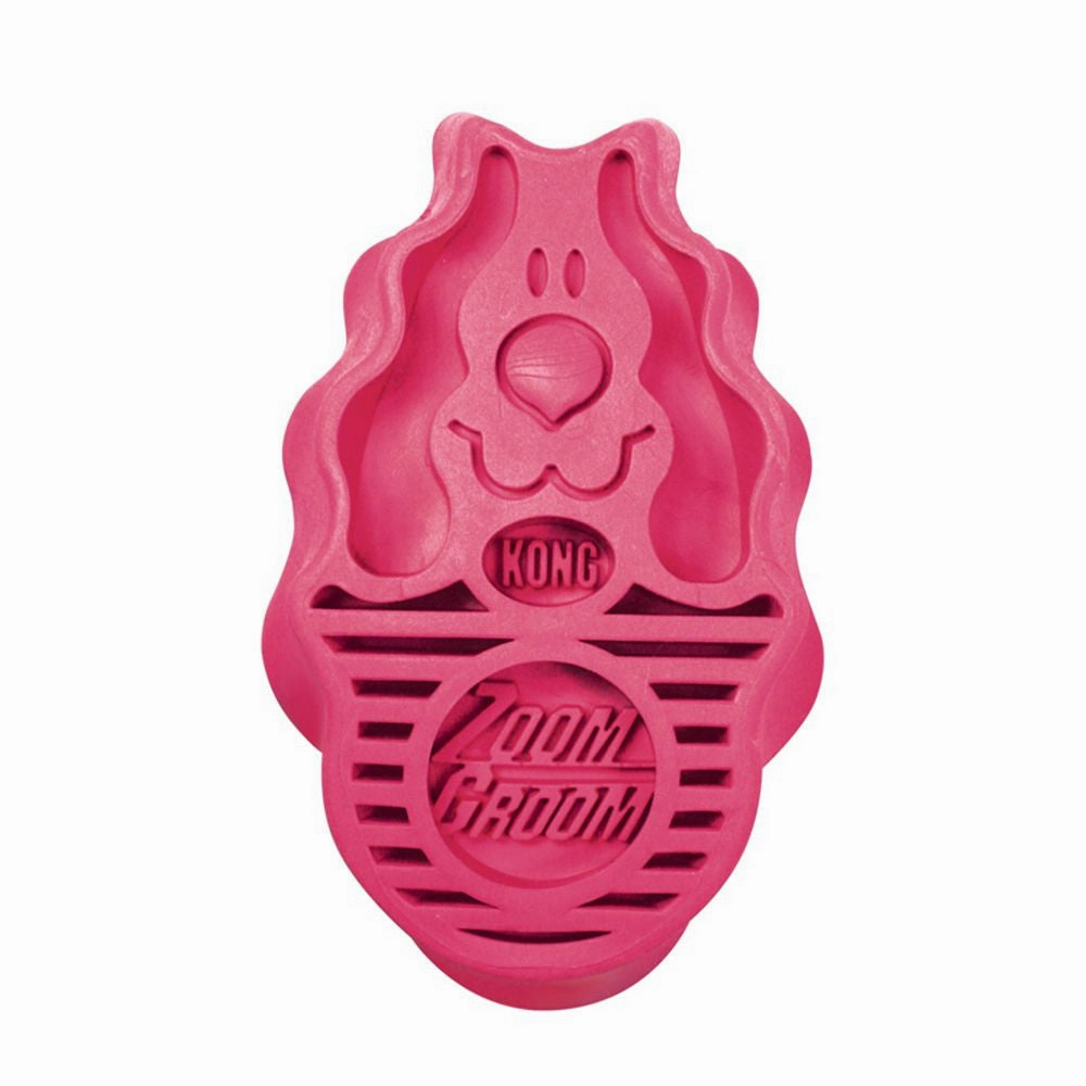 Kong Zoomgroom Dog Brush (Raspberry)