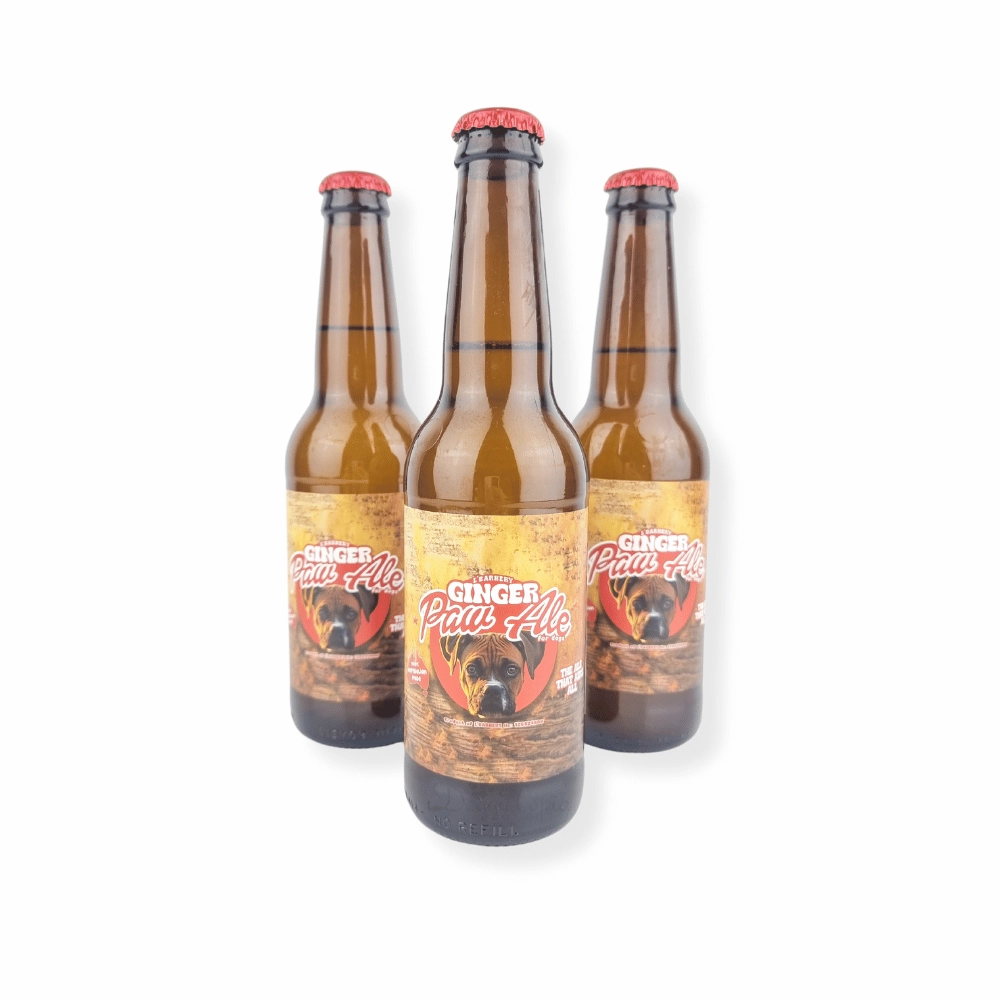 L'Barkery Ginger Paw Ale Bottle dog bowl,slow feeder,pet food dish