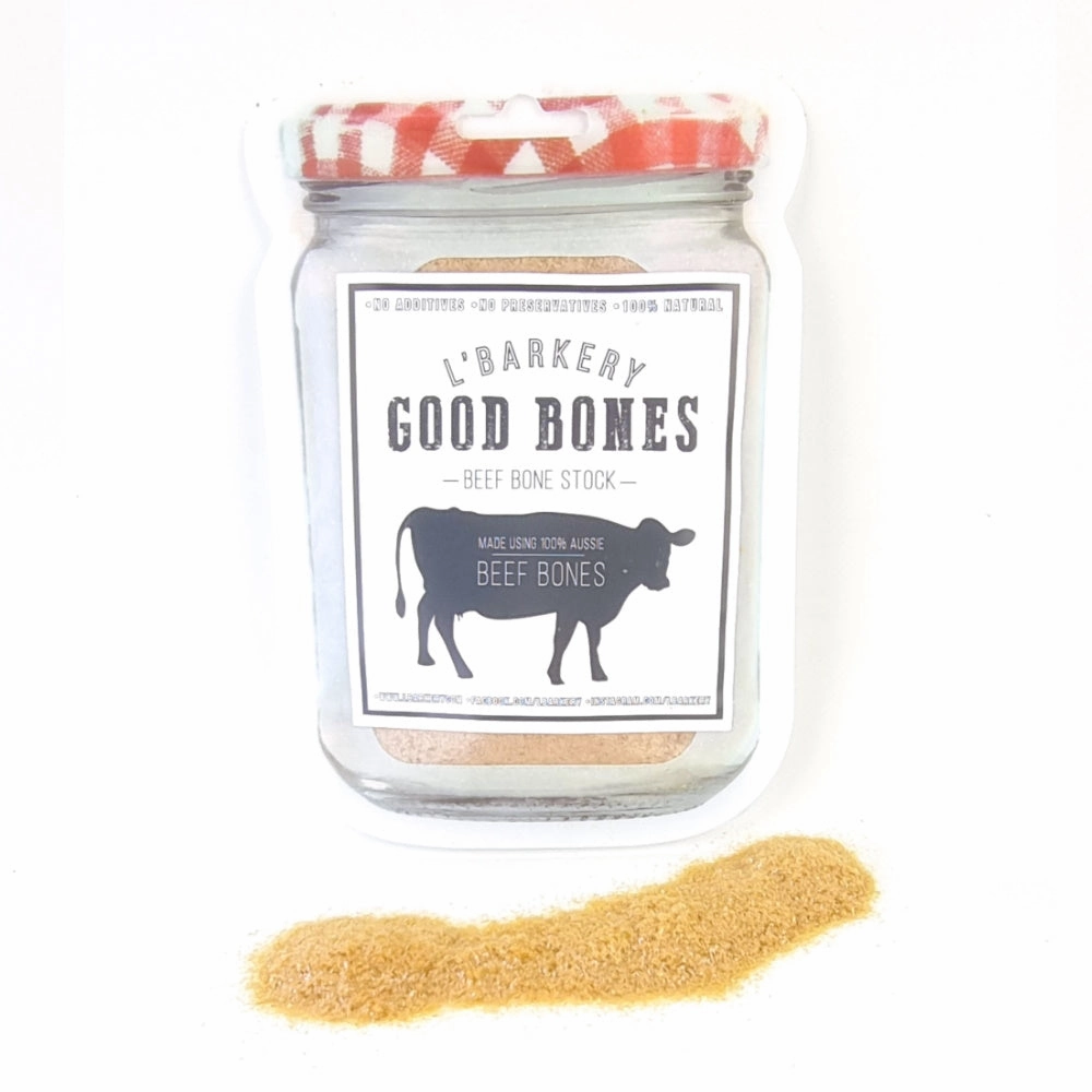 L'Barkery Good Bones Broth Beef Powdered dog bowl,slow feeder,pet food dish