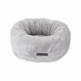 La Doggie Vita Silver Plush Donut Dog Bed dog mattress,dog blanket,dog couch