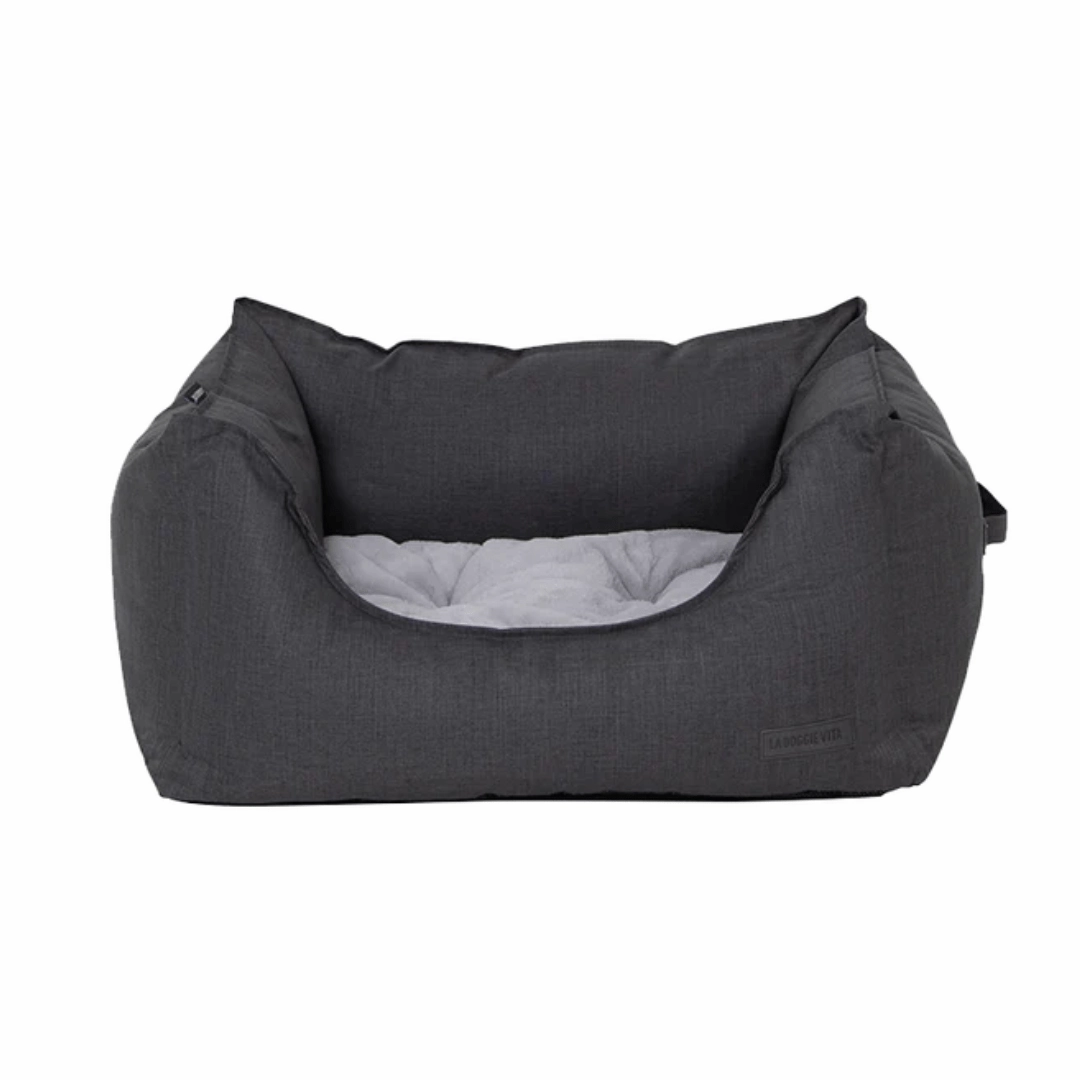 La Doggie Vita Water Resistant Oxford High Side Charcoal Dog Bed dog mattress,dog blanket,dog couch