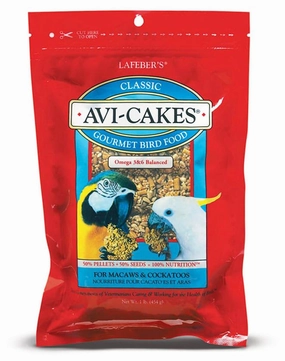 Lafeber Classic Avi-Cakes for Macaw & Cockatoo, 1 lb bag soft chew treat,chewy dog snacks,tender bites for dogs