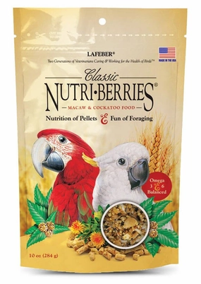 Lafeber Classic Macaw Nutri-Berries, 10 oz soft chew treat,chewy dog snacks,tender bites for dogs