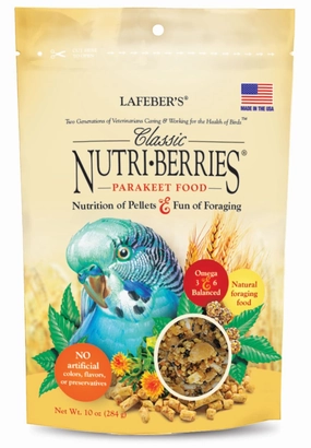 Lafeber Classic Parakeet Nutri-Berries, 10 oz bag soft chew treat,chewy dog snacks,tender bites for dogs