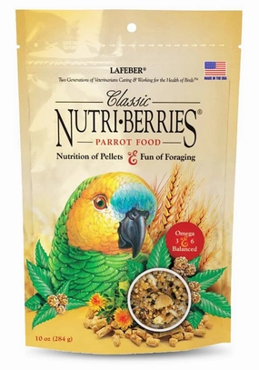 Lafeber Classic Parrot Nutri-Berries, 10 oz bag soft chew treat,chewy dog snacks,tender bites for dogs