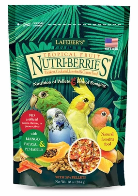 Lafeber Cockatiel Tropical Fruit Nutri-Berries, 10 oz bag soft chew treat,chewy dog snacks,tender bites for dogs