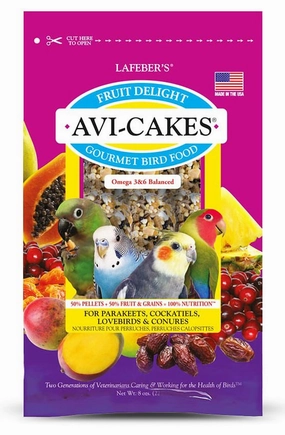 Lafeber Fruit Delight Avi-Cakes for Small Birds, 8 oz soft chew treat,chewy dog snacks,tender bites for dogs