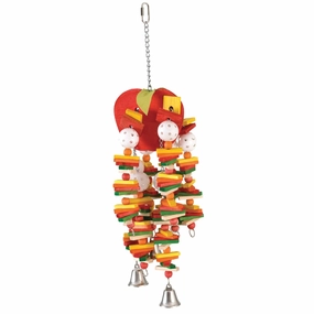 Large Apple Bird Toy, Red soft chew treat,chewy dog snacks,tender bites for dogs