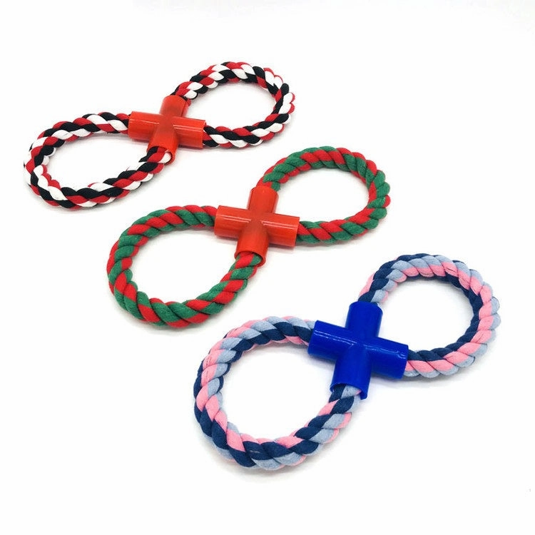 Large Figure 8 - 30cm durable dog toy,rope chew toy,interactive dog toy