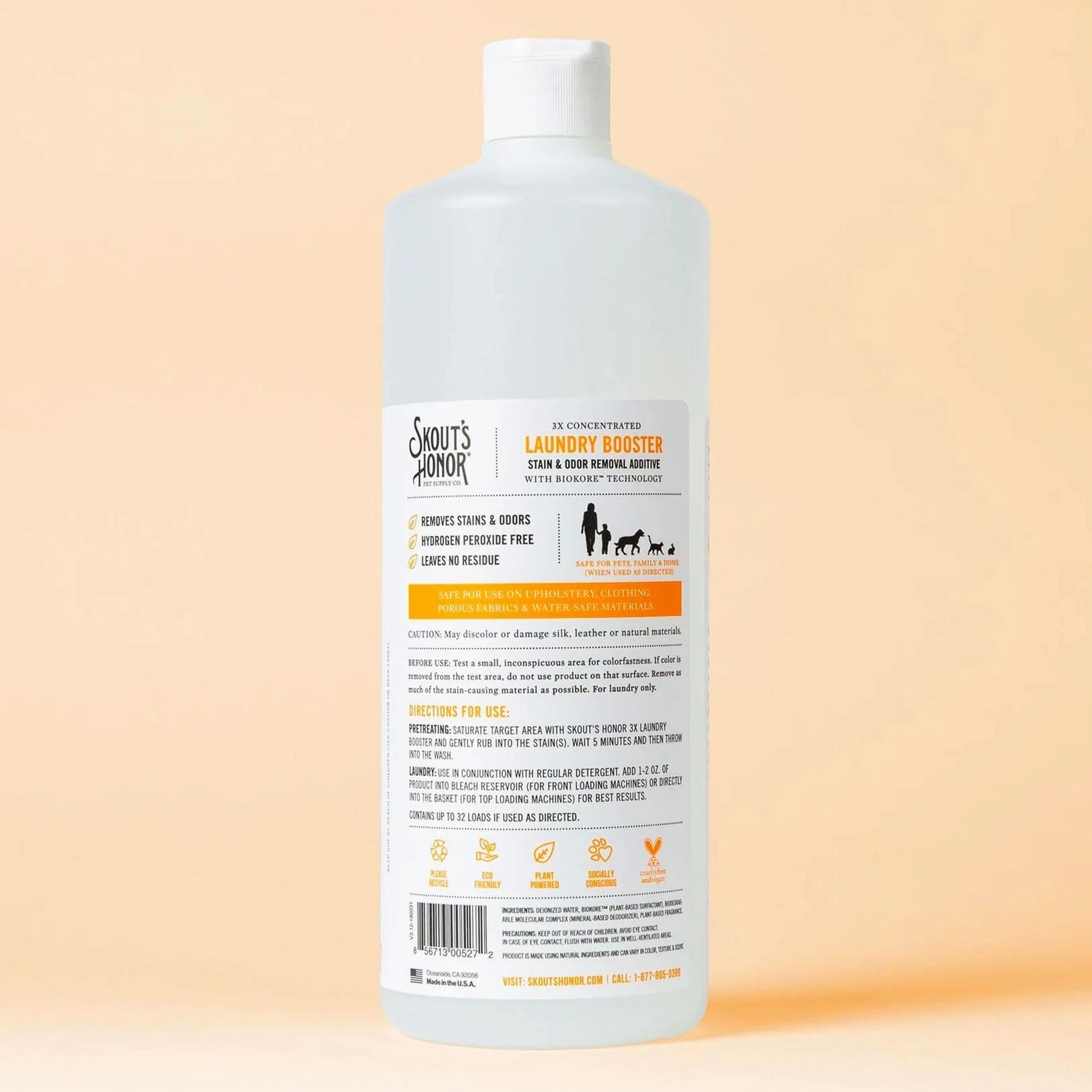 Laundry Booster, Stain & Odor Removal Additive, 32 oz