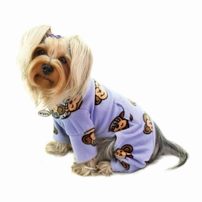 Lavender Silly Monkey Fleece Turtleneck Dog Pajamas dog underwear,dog diaper,pet undergarments