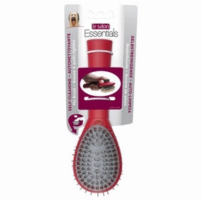 Le Salon Essentials Self-Cleaning Dog Pin Brush pet grooming brush,pet comb,detangling brush for pets